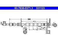 Tubo flessibile freno 83.7838-0371.3 ATE per FORD FIESTA VI FIESTA VI Van