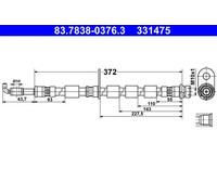 Tubo flessibile freno 83.7838-0376.3 ATE per FORD B-MAX FIESTA VI B-MAX Van