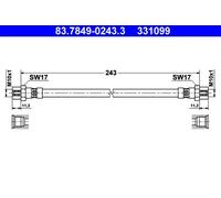 Tubo flessibile freno 83.7849-0243.3 ATE per VW SKODA