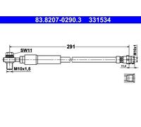 Tubo flessibile freno 83.8207-0290.3 ATE per VW AUDI SKODA