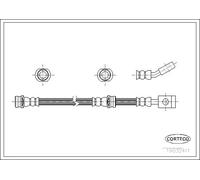 Tubo flessibile freno Assale anteriore 19032411 CORTECO per NISSAN SERENA