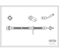 Tubo flessibile freno Assale anteriore 19032514 CORTECO per TOYOTA AVENSIS