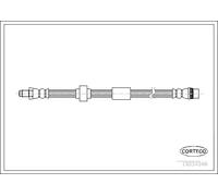 Tubo flessibile freno Assale anteriore 19034346 CORTECO per OPEL RENAULT