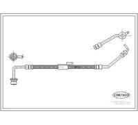 Tubo flessibile freno Assale anteriore Sx 19032132 CORTECO per FORD