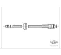 Tubo flessibile freno Assale posteriore Sx 19035273 CORTECO per FIAT