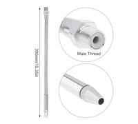 Tubo flessibile in metallo da 1/2 3/8 1/4 pollici 390/400 mm, tubo di raffreddamento for acqua e olio con ugello a testa tonda for macchina CNC/fresatura/tornio(3-8 390mm)