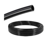 Tubo flessibile in nylon da 4 mm, 6 mm, 8 mm, 10 mm, 12 mm, 14 mm, 16 mm, resistente ad alta pressione, per compressore d'aria, liscio, rigido (nero, 3 metri, diametro esterno 8 mm x diametro interno