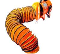 Tubo Flessibile in PVC, condotto ignifugo con corda regolabile e anello D-Ring, tubo a spirale per soffiatori, HVAC, ventilazione industriale(10m,200mm)