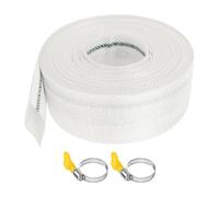 Tubo flessibile in tessuto da 1 1/4", 1 rotolo da 32 mm, 10 m, tubo piatto di scarico, con 2 morsetti per tubi, tubo dell'acqua industriale per giardino, agricoltura industriale