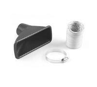 Tubo Flessibile Kit Tubo Aspirazione Griglia Paraurti Anteriore Universale Per Presa D'aria Dell'auto Imbuto Iniezione Turbina Aspetto Fibra Carbonio Tubo Aspirazione Aria(Intake-tube square)