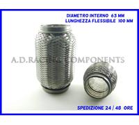 Tubo Flessibile marmitta per auto gas 63 scarico acciaio inox giunto universale