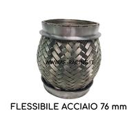 TUBO FLESSIBILE MARMITTA PER AUTO SCARICO ACCIAIO INOX GIUNTO UNIVERSALE 76 mm
