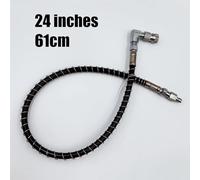 Tubo flessibile microline lungo con frusta di riempimento remoto Femmina e maschio Estremità da 90 gradi Connettore rapido da 8 mm Tubo con copertura a molla di ricarica(24inches(61cm))