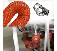 Tubo Flessibile per condotti HVAC con Morsetti, sfiato in Silicone Resistente al Calore da 10/8/6/3 Pollici per fabbriche, Tende da Coltivazione, Tunnel - Tubo di Scarico Nero e Rosso (225 m