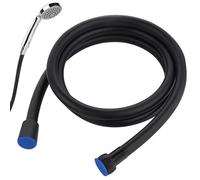 Tubo Flessibile per Doccia Nero 1,5 Metri, Tubo Flessibile per Doccia in Pvc Con Protezione Antitorsione, Con Attacco Universale G1/2", Antipiega per Una Doccia Senza Gocciolamento