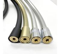 Tubo Flessibile Per Doccia Shower Hose 1.2m .5m Bathroom Water Black Gold Grey PVC Handheld Head Anti-twist Plubing Replacement Set(Grey 2m)