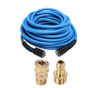 Tubo flessibile per idropulitrice compatibile con raccordi M22, nominale per alta pressione fino a 3600 PSI e pressione di scoppio di 9000 PSI per prestazioni di pulizia affidabili (tipo C 15 metri)