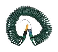 Tubo flessibile per irrigazione da esterno, bobina retrattile per giardino, tubo in plastica estensibile con connettori rapidi e ugello regolabile per autolavaggio (15 m)