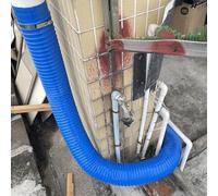 Tubo flessibile per la raccolta delle polveri blu, lungo 3 m, con morsetti in acciaio inox, per uso commerciale e residenziale, gestione dei detriti pesanti.