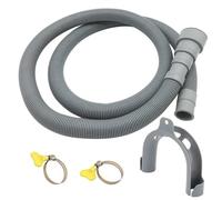 Tubo flessibile per lavatrice Tubo flessibile for lavatrice 1,5/2/3/4 m in PVC for lavatrice, lavastoviglie, tubo di scarico, prolunga con staffa, set for lavatrice(1.5 Meter)