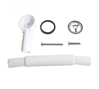 Tubo flessibile regolabile in PP bianco con troppopieno per lavello rotondo | Drenaggio efficiente, previene le inondazioni, testa rotonda laterale, flusso d'acqua fluido, sicurezza in cucina