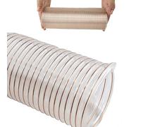 Tubo flessibile trasparente da 1 m/3 m/5 m - Condotto in poliestere PU con supporto in filo d'acciaio for sfiato dell'asciugatrice/estrattore di fumi HVAC(D63mm L16.4ft)