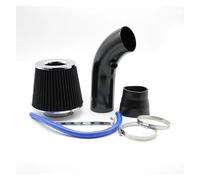 Tubo Flessibile Tubo Aspirazione Turbo Kit Aspirazione Freddo Universale Con Filtro Tubo In Gomma Per Automobile 76 Mm Compressore A Induzione Ad Alta Potenza Tubo Aspirazione Aria(Nero)
