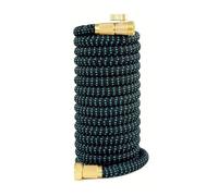 Tubo flessibile Tubo da giardino espandibile con giunto in ottone, irrigazione for esterni Tubo flessibile da giardino(Black Blue,AMERICAN STANDARD_50FT)