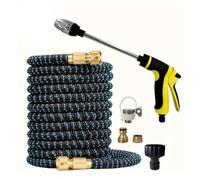 Tubo flessibile Tubo da giardino estensibile in gomma, retrattile, leggero, antipiega, anti-perdita, con connettori resistenti. Tubo flessibile da giardino(3/4''_100FT)