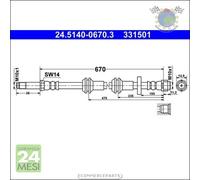 Tubo freni ATE Anteriore per AUDI A7 A6 #o0