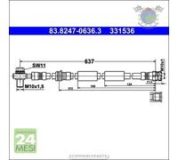 Tubo freni ATE Anteriore per AUDI TT Q3 Q2 A3 CUPRA FORMENTOR ATECA LEON SEAT T