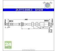 Tubo freni ATE Anteriore per BMW 3 E92 335 330 325 320 E91 E90