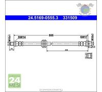 Tubo freni ATE Anteriore per BMW 7 E65 E66 E67 760 750 745 740 735 730