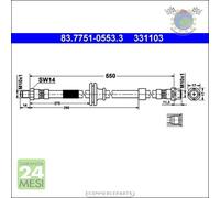 Tubo freni ATE Anteriore per BMW X3 E83 xDrive 3.0