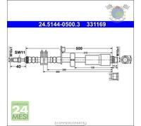 Tubo freni ATE Anteriore per CITROEN C8 PEUGEOT 807