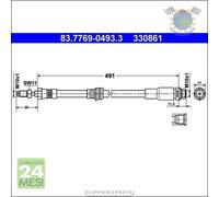 Tubo freni ATE Anteriore per FORD FUSION