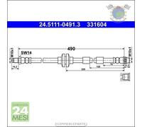 Tubo freni ATE Anteriore per MERCEDES CITAN 112 111 109 108