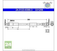 Tubo freni ATE Anteriore per MERCEDES CLASSE S 600 500 430 400 350 320 280 65 6