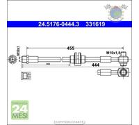 Tubo freni ATE Anteriore per OPEL ZAFIRA VAUXHALL #px