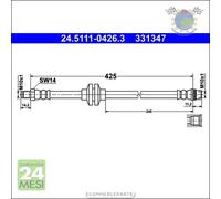 Tubo freni ATE Anteriore per RENAULT SCENIC MEGANE GRAND