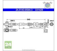 Tubo freni ATE Anteriore per SEAT TOLEDO IV IBIZA SKODA RAPID VW POLO 6R1 6C1 6