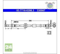 Tubo freni ATE Anteriore per VOLVO V50 S40 C70 C30