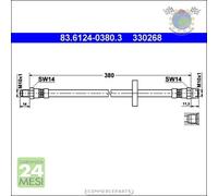 Tubo freni ATE Anteriore per VOLVO V90 S90 960