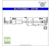 Tubo freni ATE Anteriore per VOLVO XC90