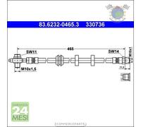 Tubo freni ATE Anteriore per VW GOLF III VENTO
