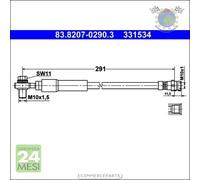 Tubo freni ATE Posteriore per AUDI A3 SKODA KAROQ VW GOLF VII T-ROC