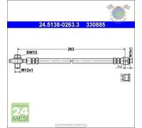 Tubo freni ATE Posteriore per AUDI A4 SEAT EXEO