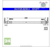 Tubo freni ATE Posteriore per BMW 4 F33 F83 440 435 430 428 425 420 F32 F82 418