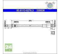 Tubo freni ATE Posteriore per BMW 5 E39 540 535 530 528 525 523 520 M5