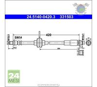 Tubo freni ATE Posteriore per FORD GRAND C-MAX FOCUS